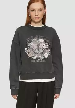 Толстовка GEWASCHENES MIT FRONTPRINT QS, черный