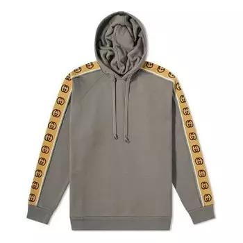 Толстовка gg side striped detail for men grey brown Gucci, коричневый