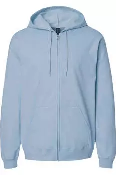 Толстовка Gildan Softstyle с капюшоном и застежкой-молнией, цвет stone blue