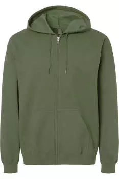 Толстовка Gildan Softstyle с капюшоном и застежкой-молнией, хаки