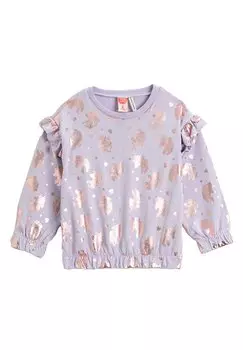 Толстовка Gleamy Unicorn Printed Ruffled Detail Long Sleeve Elastic Cuffs And Waist Koton, цвет lilac