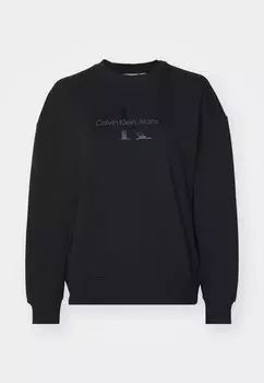 Толстовка GLOSSY MONOLOGO REGULAR CREWNECK Calvin Klein Jeans, черный