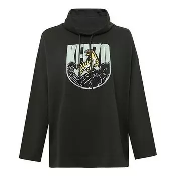 Толстовка gold tiger long sleeves hoodie 'military green' Kenzo, зеленый