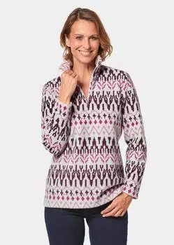 Толстовка GOLDNER Fleece Troyer, цвет aubergine/gemustert