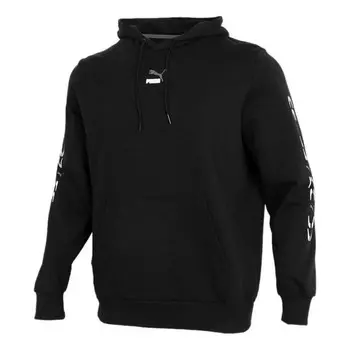 Толстовка graphic hoodie 'black white' Puma, черный