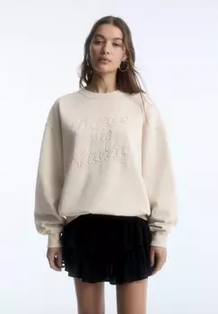Толстовка GRAPHIC PATCH PULL&BEAR, цвет beige