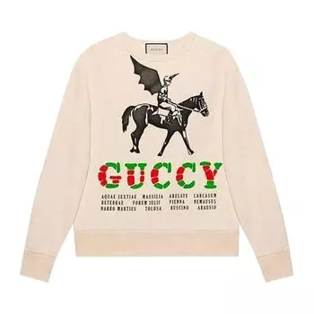 Толстовка Gucci Crewneck Sweatshirt Natural/Multicolor, белый