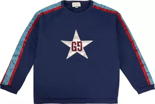 Толстовка Gucci GG Star Design Crewneck Sweatshirt Blue, синий