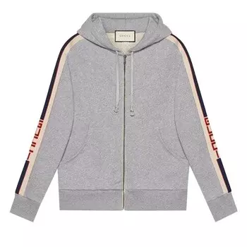 Толстовка Gucci Hooded Sweatshirt Abyss Blue/Black, серый