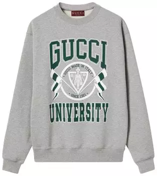 Толстовка Gucci Printed Jersey Sweatshirt 'Grey Melange', серый