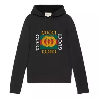 Толстовка GUCCI Vintage Crew Popover Hoody 'Black', черный