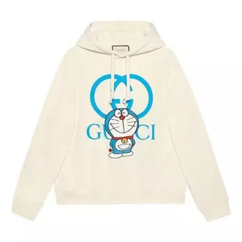 Толстовка GUCCI x Doraemon SS21 Hoodie 'Ivory Blue', белый
