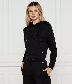 Толстовка Guess Active с изображением пиона, черный