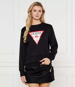 Толстовка Guess Jeans Regular Fit, черный / красный / белый