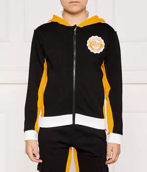 Толстовка Guess Regular Fit, черный / оранжевый