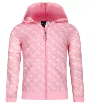 Толстовка Guess Regular Fit, розовый / белый