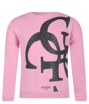 Толстовка Guess Regular Fit, розовый / черный
