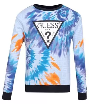 Толстовка Guess Regular Fit с ярким принтом, синий