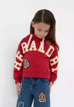 Толстовка Gulliver с капюшоном и крупным принтом спереди, красный