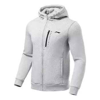 Толстовка Gym Series с логотипом и флисовой подкладкой кардиган куртка Li-Ning, серый