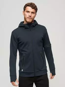 Толстовка Gymtech на молнии Superdry, затмение темно-синий