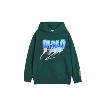 Толстовка H&amp;M DWNLD Oversized Нoodie, зеленый