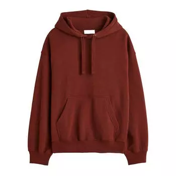 Толстовка H&amp;M Oversized Fit Cotton, бордовый