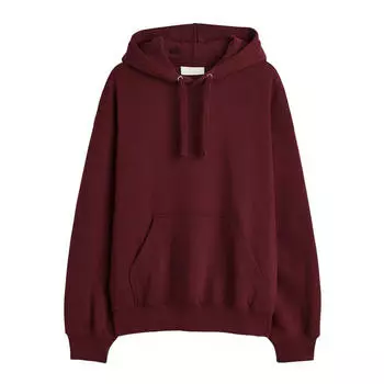 Толстовка H&amp;M Oversized Fit Cotton, бургунди