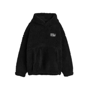 Толстовка H&amp;M Teddy Hoodie, черный