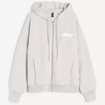 Толстовка H&M Formula 1 Oversized Printed Hooded, светло-серый
