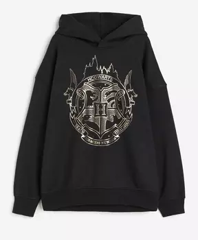 Толстовка H&M Harry Potter Oversized Printed, черный