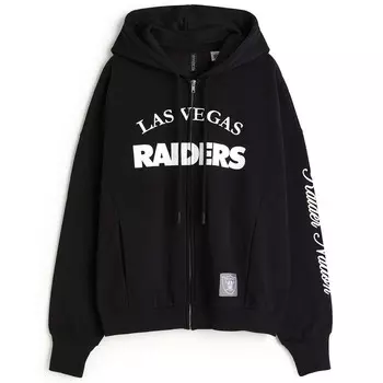 Толстовка H&M NFL Oversized Printed Hooded, черный