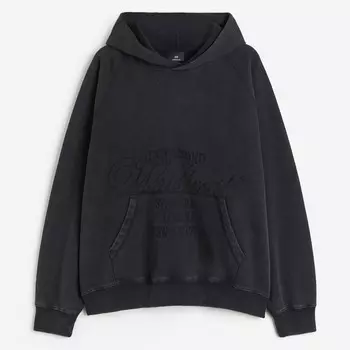 Толстовка H&M Oversized Fit Printed, черный