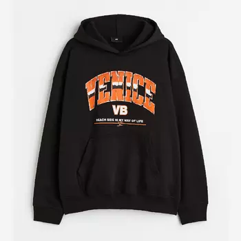 Толстовка H&M Oversized Fit Venice, черный