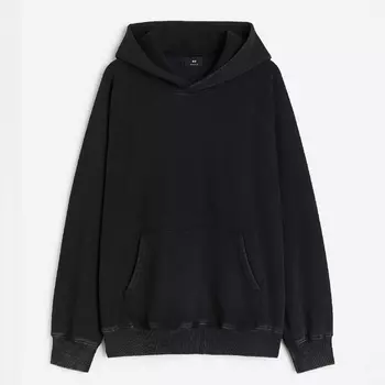 Толстовка H&M Oversized Fit Washed-look, черный