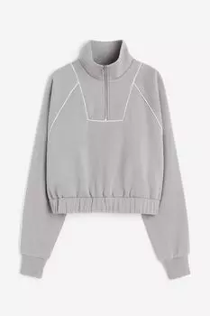 Толстовка H&M Oversized Half-zip, серый