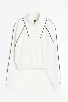 Толстовка H&M Oversized Half-zip, светло-бежевый