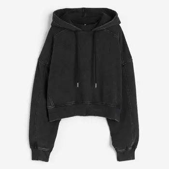 Толстовка H&M Oversized Washed-look, черный
