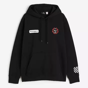 Толстовка H&M Regular Fit Formula 1, черный