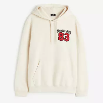 Толстовка H&M Regular Fit New York City, светло-бежевый