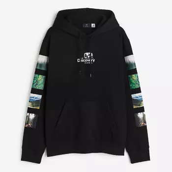 Толстовка H&M Regular Fit Red Discovery Channel, черный