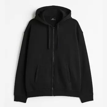 Толстовка H&M свободного кроя на молнии, черный
