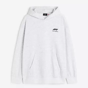 Толстовка H&M Relaxed Fit Formula 1, светло-серый