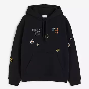 Толстовка H&M Relaxed Fit Printed Dream, черный