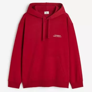 Толстовка H&M Relaxed Fit Printed, красный