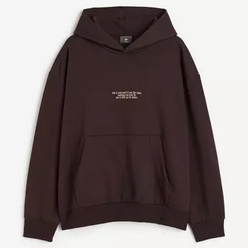 Толстовка H&M Relaxed Fit Printed Landscape, коричневый