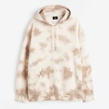 Толстовка H&M Relaxed Fit Printed Restless University, бежевый