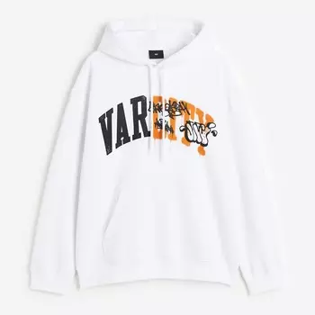 Толстовка H&M Relaxed Fit Printed Varcity, белый