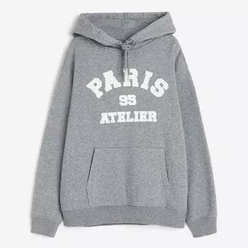 Толстовка H&M Text-motif Paris, серый