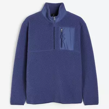 Толстовка H&M Thermolite Regular Fit Teddy Fleece, синий